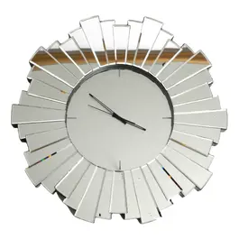 Long sunbrust mirror wall clock